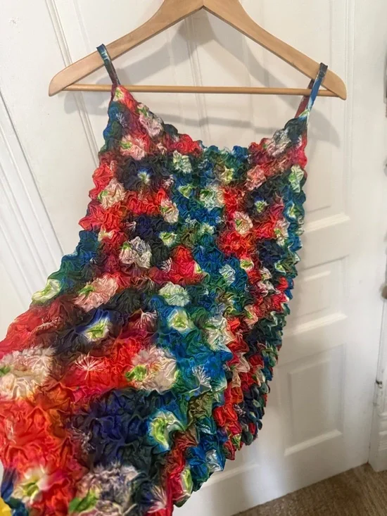 Colorful Ruffled Tank Top - Multicolor - Picture 3 of 4